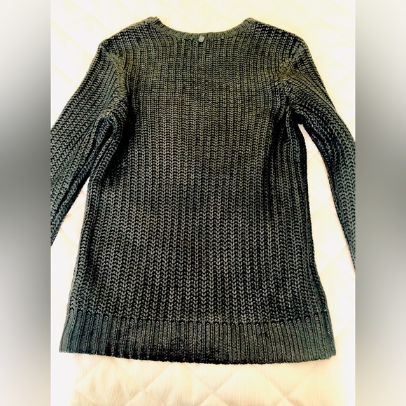 RUDSAK design shiny black acrylic knit crew neck long sweater top long sleeves - Picture 9 of 16